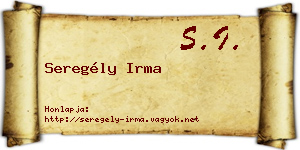 Seregély Irma névjegykártya