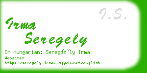 irma seregely business card